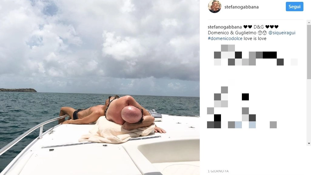 Una foto di Domenico Dolce con il compagno postata da Gabbana (Instagram)