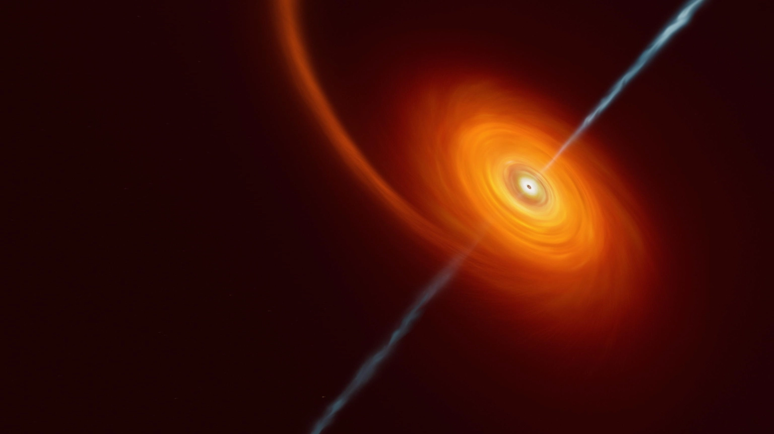 Un buco nero inizia a risucchiare una stella