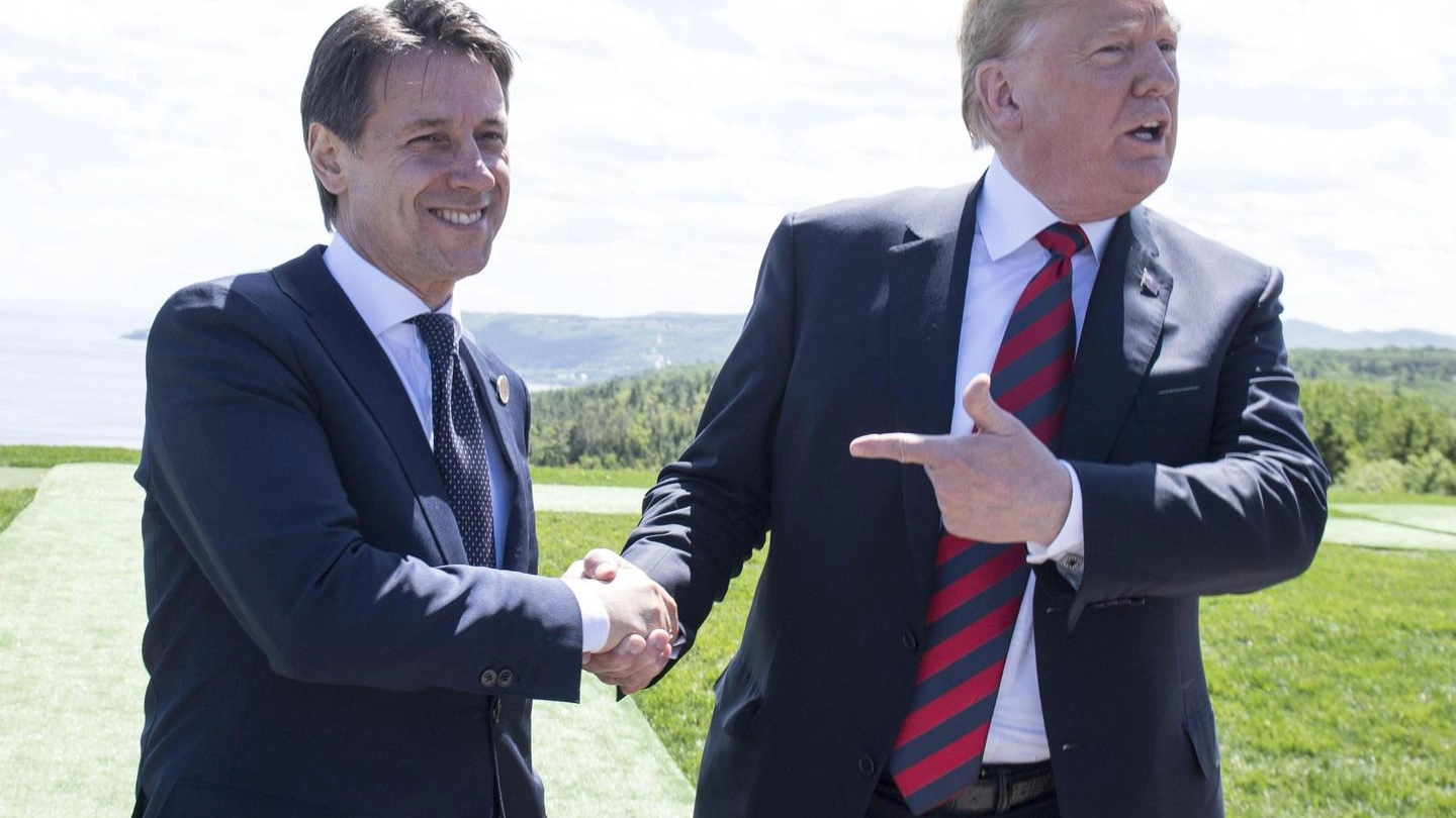 Conte e Trump al G7 in Canada (Ansa)