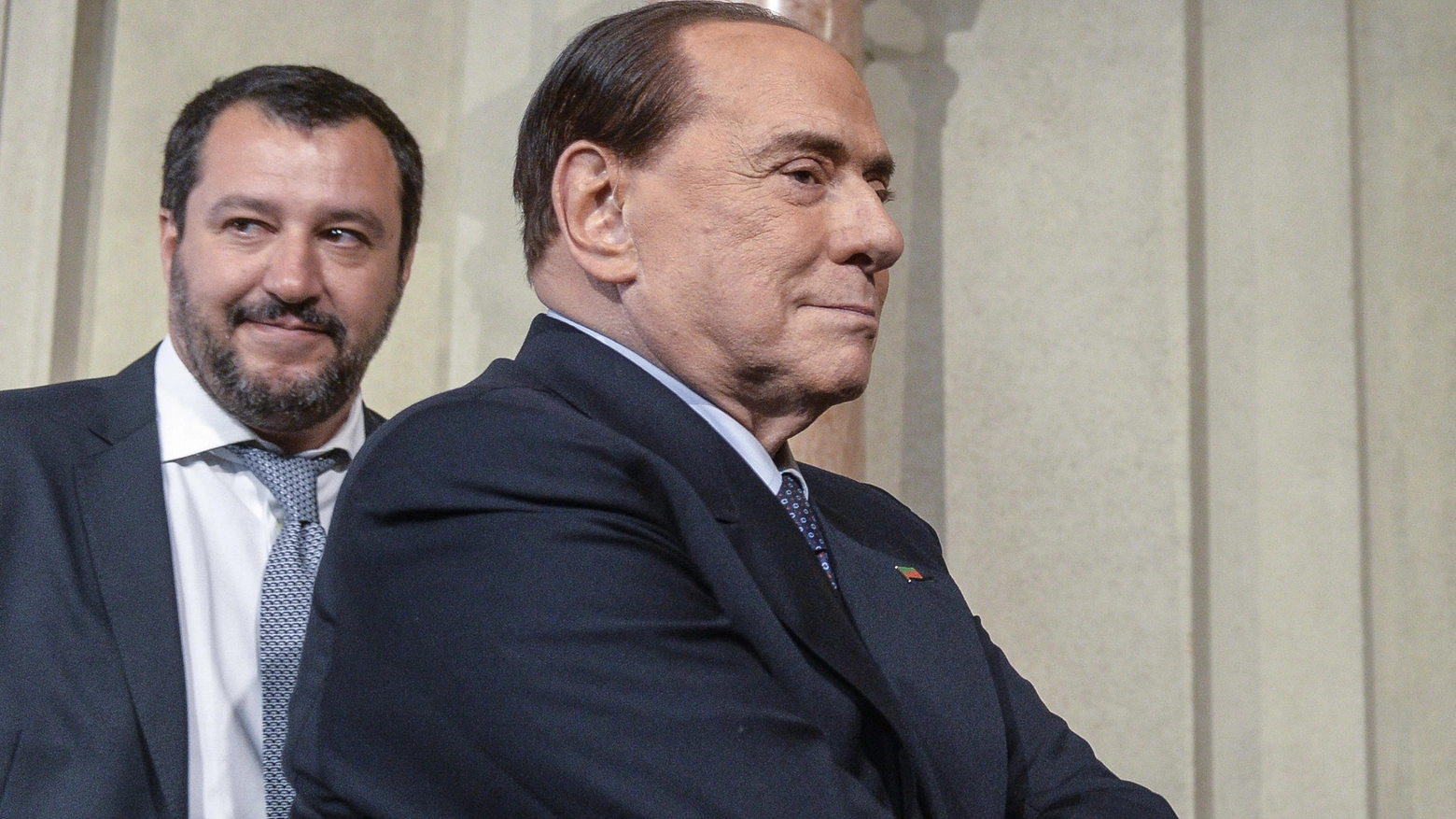 Matteo Salvini, classe 1973, accanto a Silvio Berlusconi, 85 anni