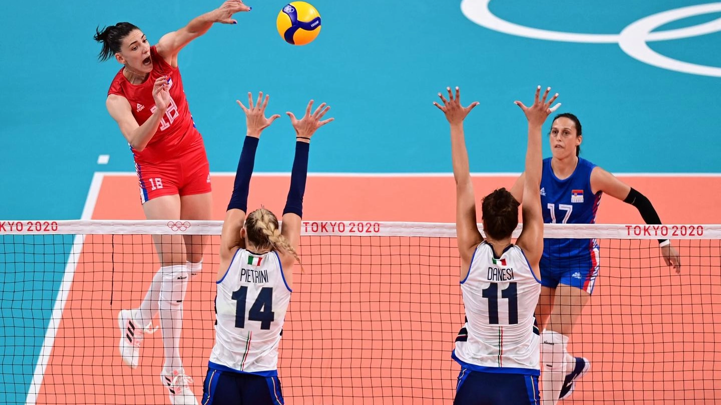 Volley femminile, Italia-Serbia (Ansa)