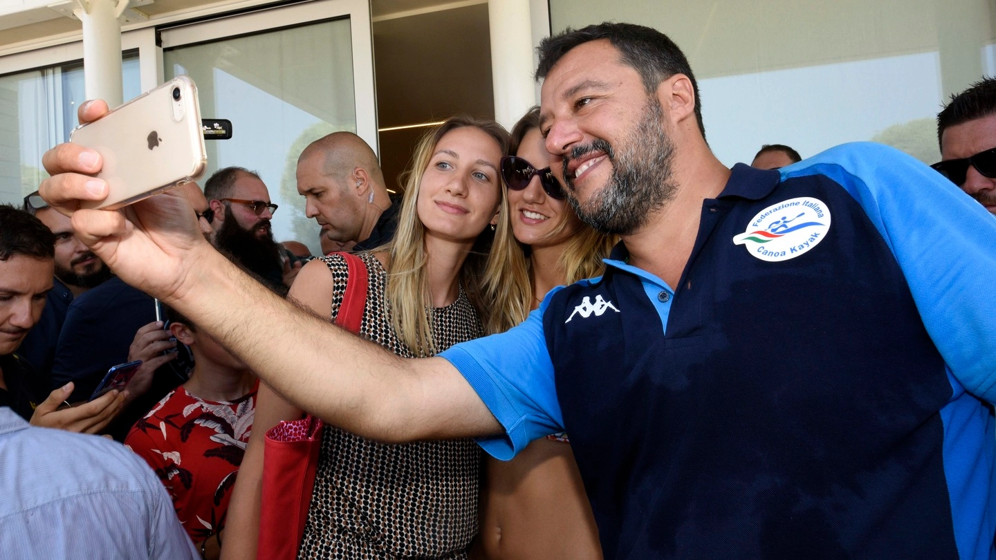 Governo, Matteo Salvini a Termoli (foto Lapresse)