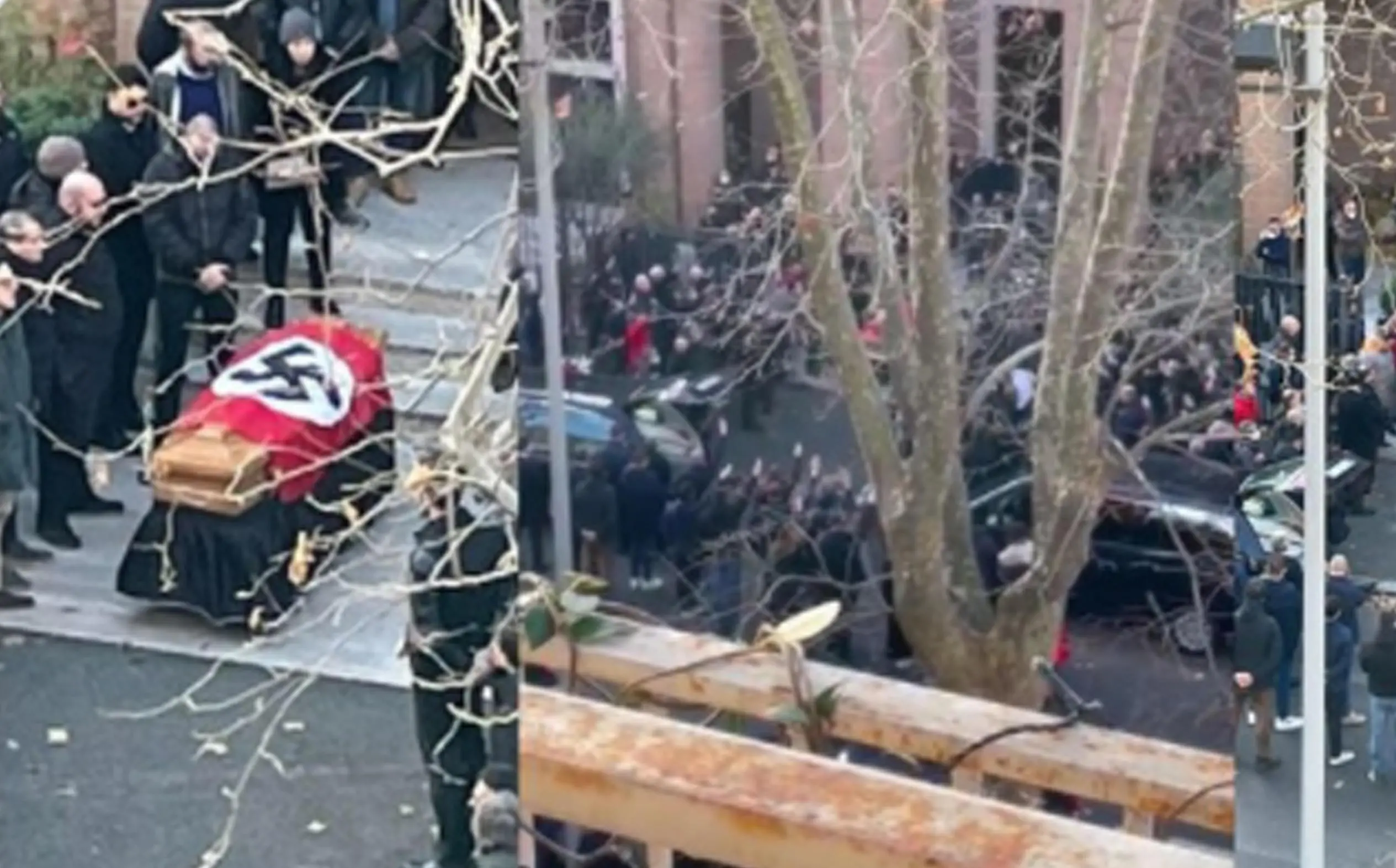Bandiera nazi sulla bara Roma, indaga la Digos