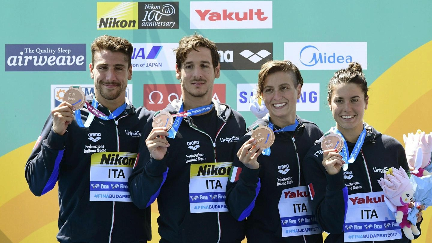 Mondiali di nuoto: Sanzullo, Vanelli, Bruni e Gabbrielleschi (Ansa)