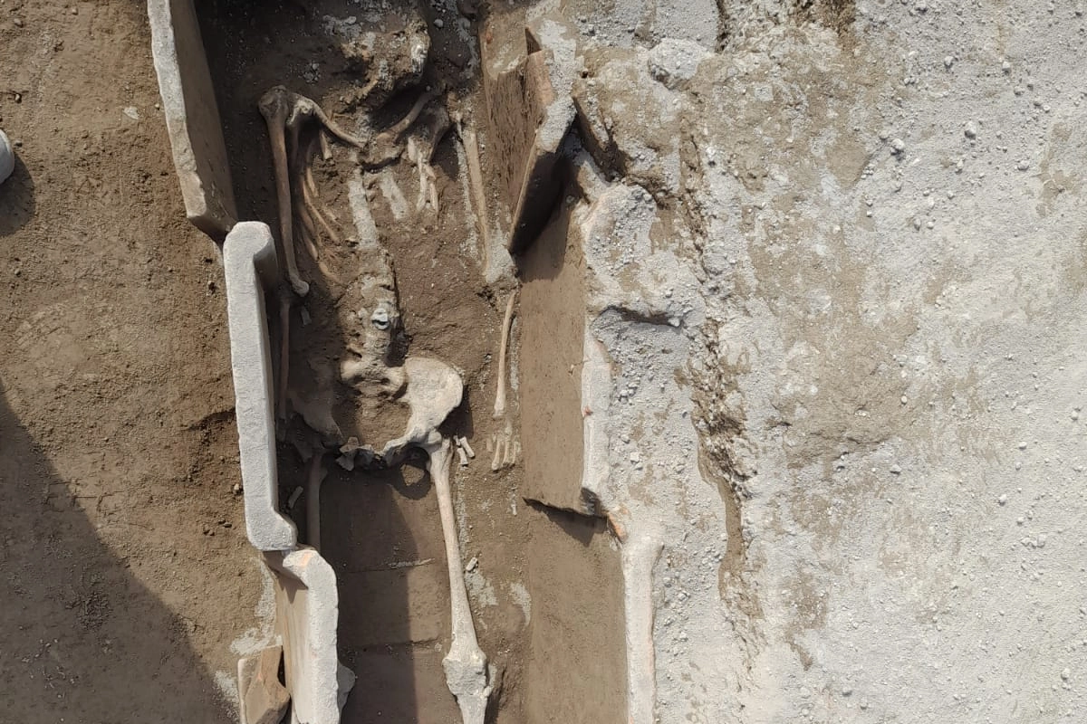 Una delle tombe antiche scoperte a Nola