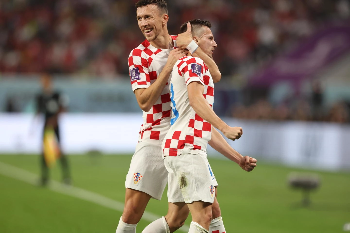 L'esultanza dei giocatori croati