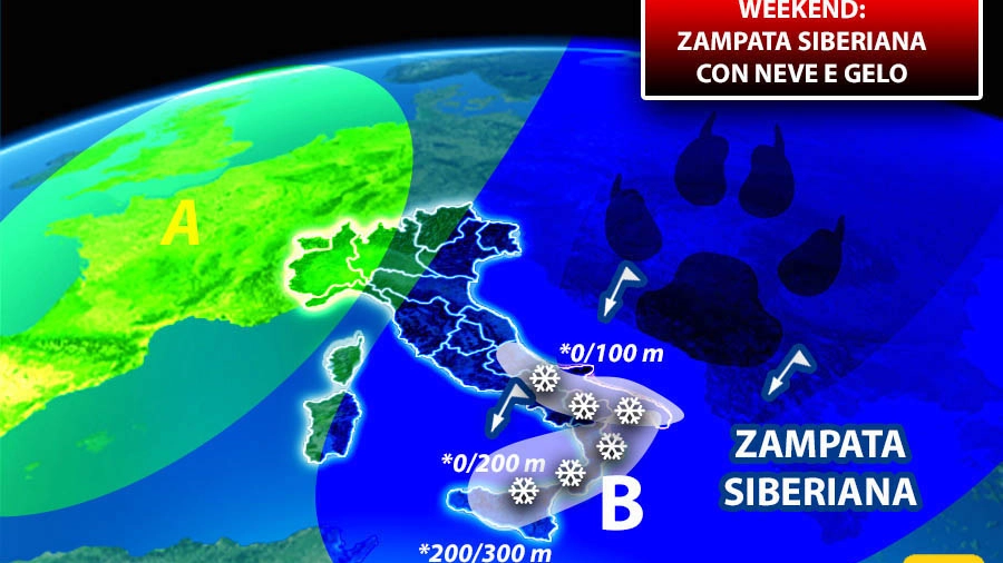 Previsioni meteo 24 febbraio, continua l'azione dell'aria fredda siberiana
