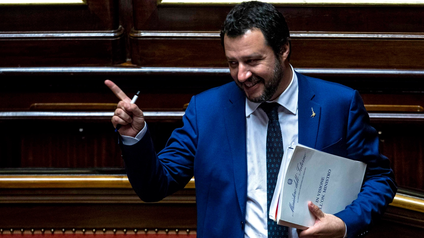 Matteo Salvini in Senato (Imagoeconomia)