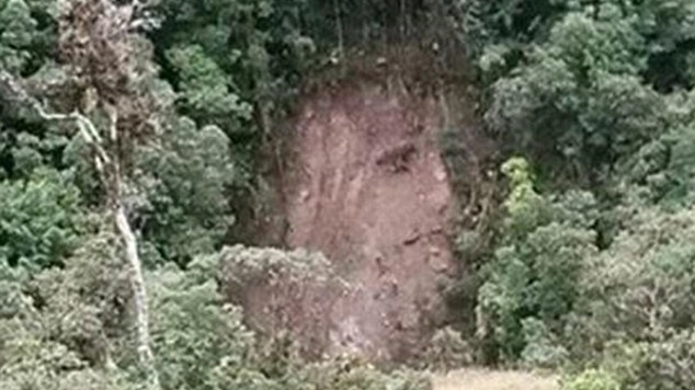 La parete franata in Colombia dove è apparso il volto di Gesù Cristo