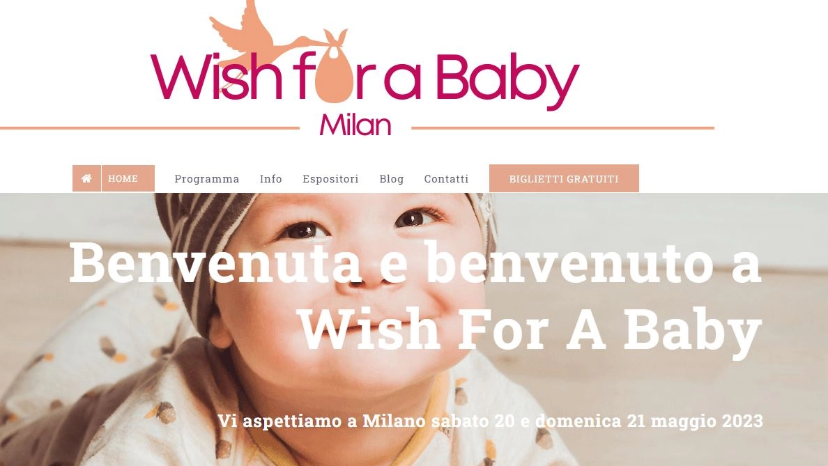 Il cartellone della Fiera 'Wish for a Baby' a Milano