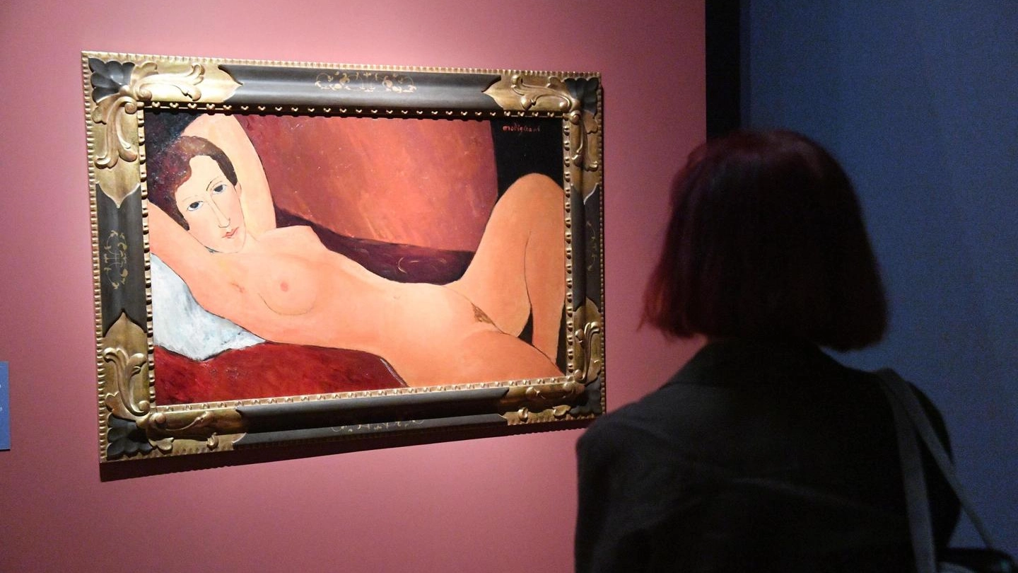 "Nudo Disteso" una delle opere attribuite a Modigliani in mostra a Genova (Ansa)