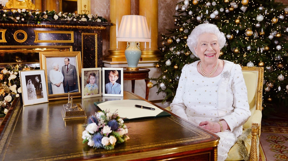 La regina Elisabetta II durante il discorso alla nazione del Natale 2017