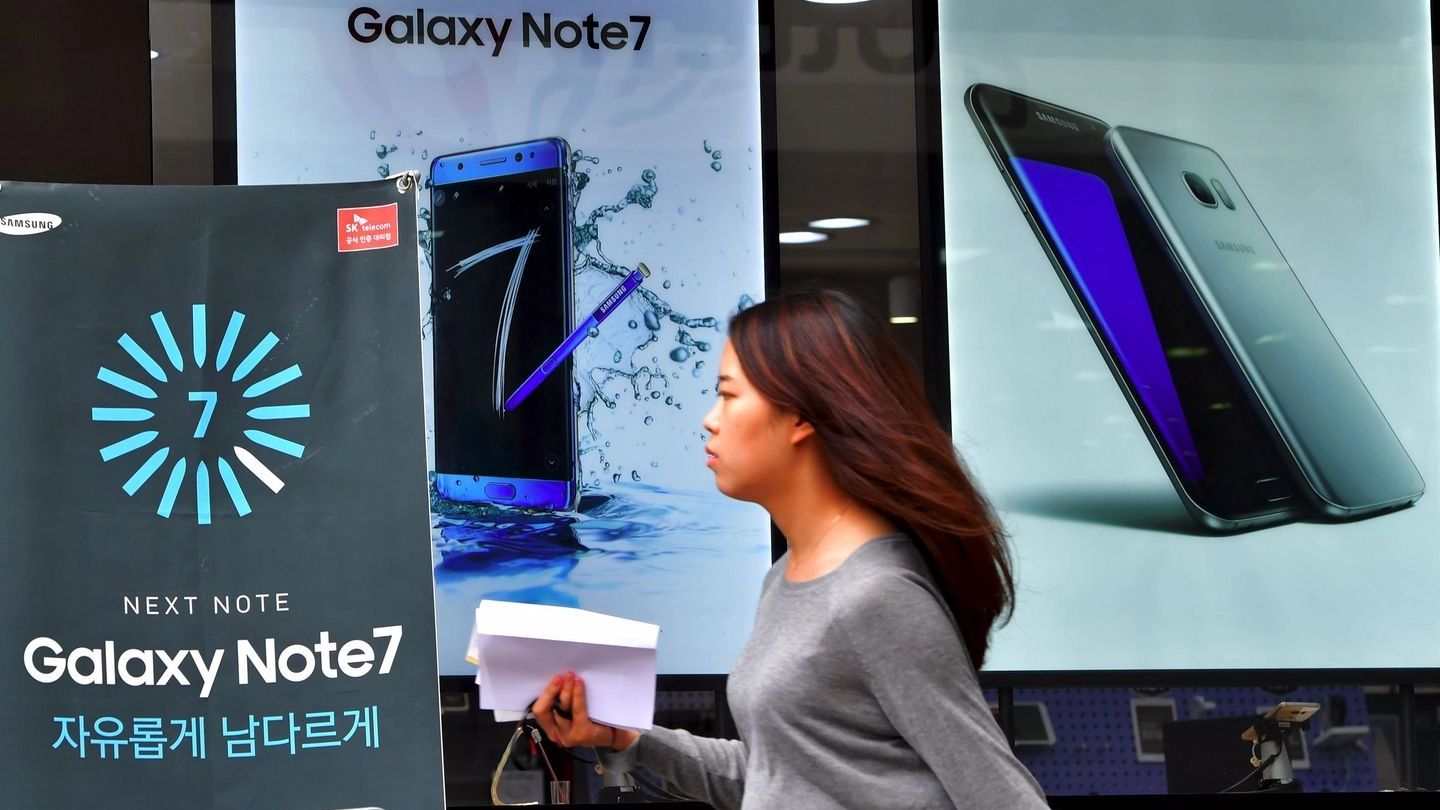 La pubblicità del Galaxy Note 7 (Afp)