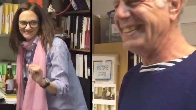 Asia Argento e Anthony Bourdain sorridenti nell'ultimo video postato su Twitter