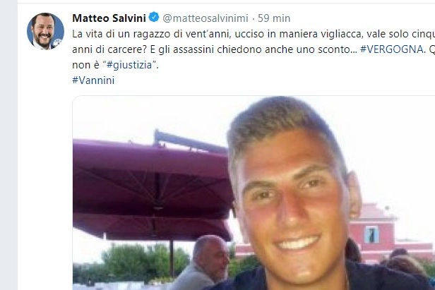 Il tweet di Salvini 
