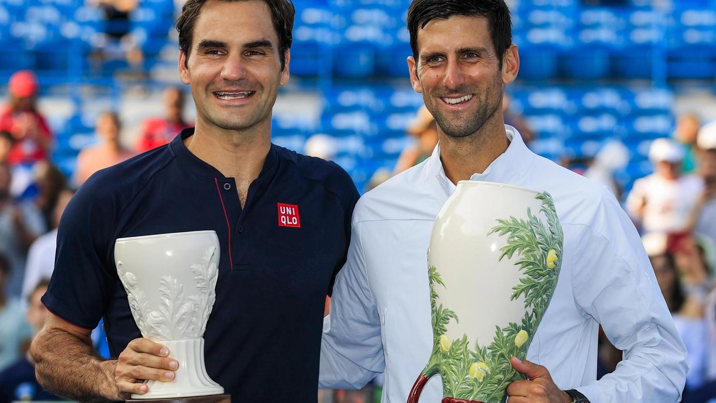 Federer e Djokovic in Ohio (Ansa)