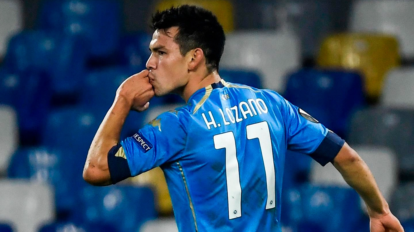 Lozano in gol contro il Rijeka (Ansa)
