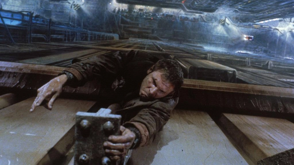Una foto di scena tratta dal film di Ridley Scott "Blade Runner"