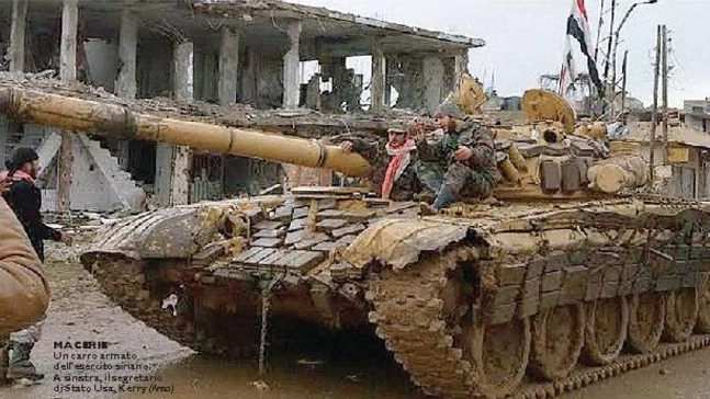Un carro armato dell'esercito siriano