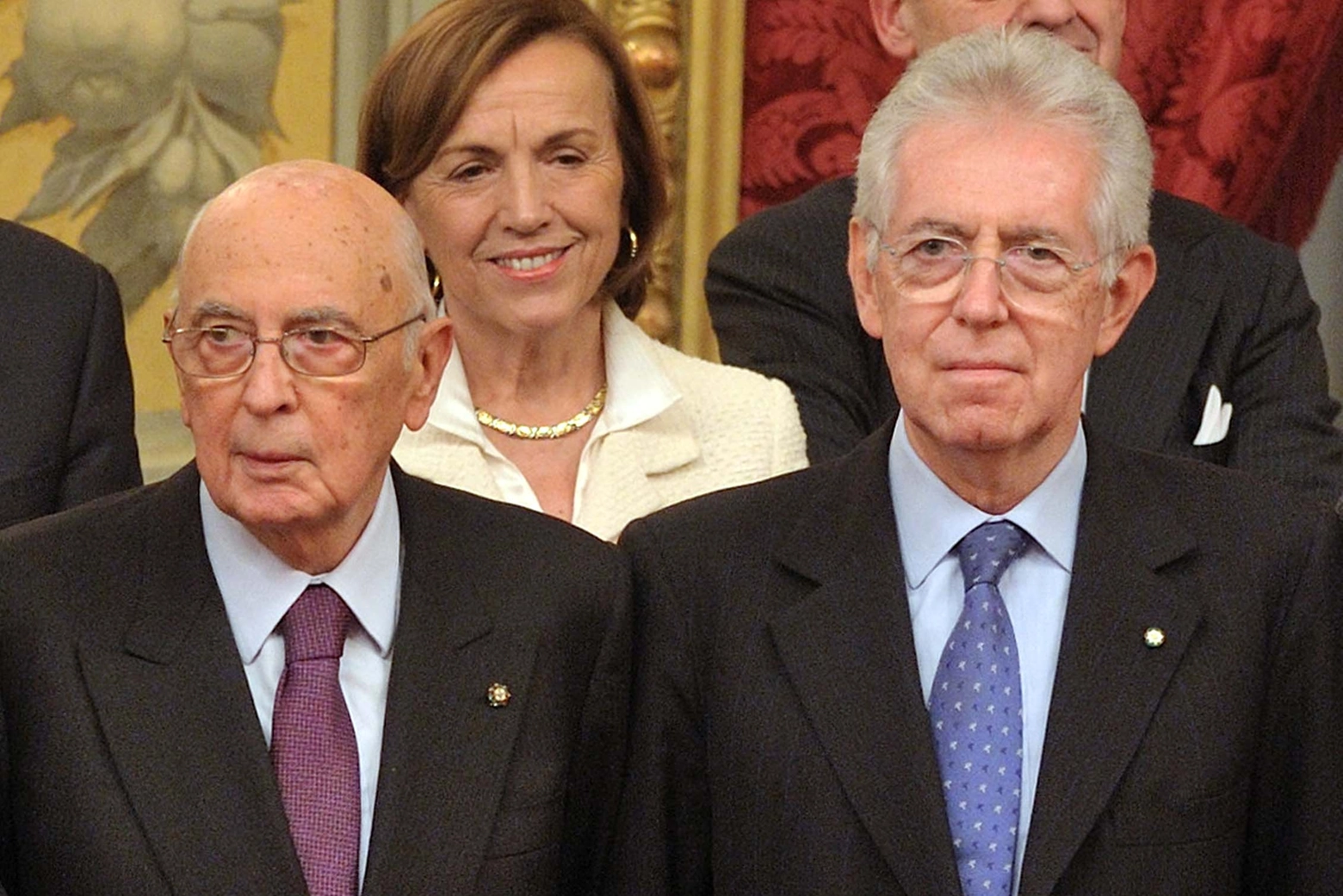 Giorgio Napolitano e Mario Monti. Alle loro spalle Elsa Fornero