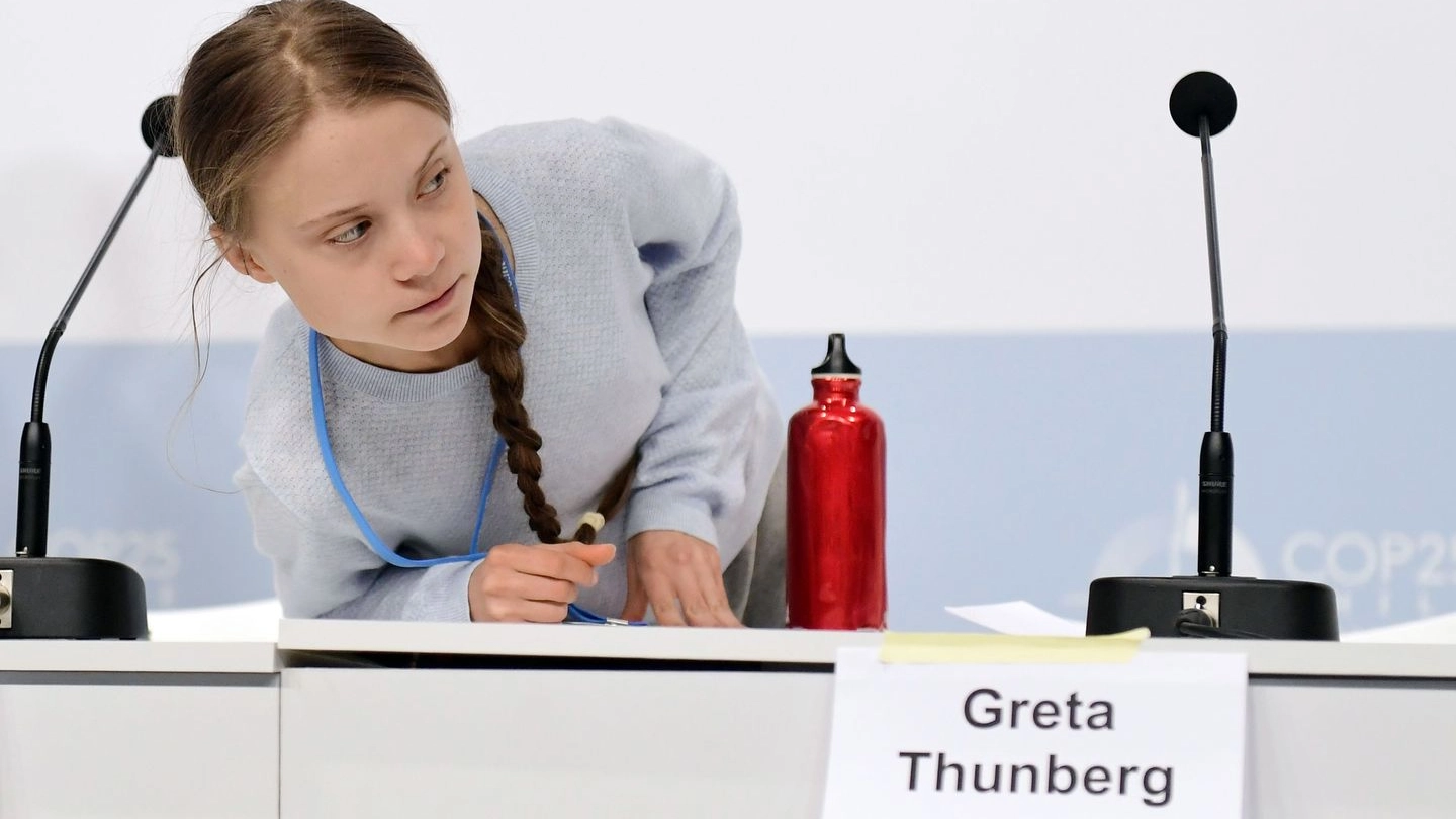 Greta Thunberg a Madrid (LaPresse)