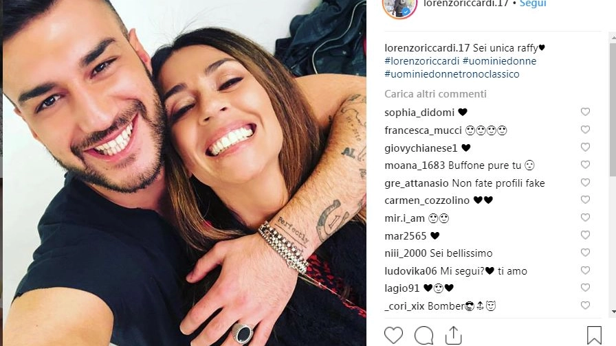 Lorenzo Riccardi con Raffaella, autrice di Uomini e Donne (Instagram)