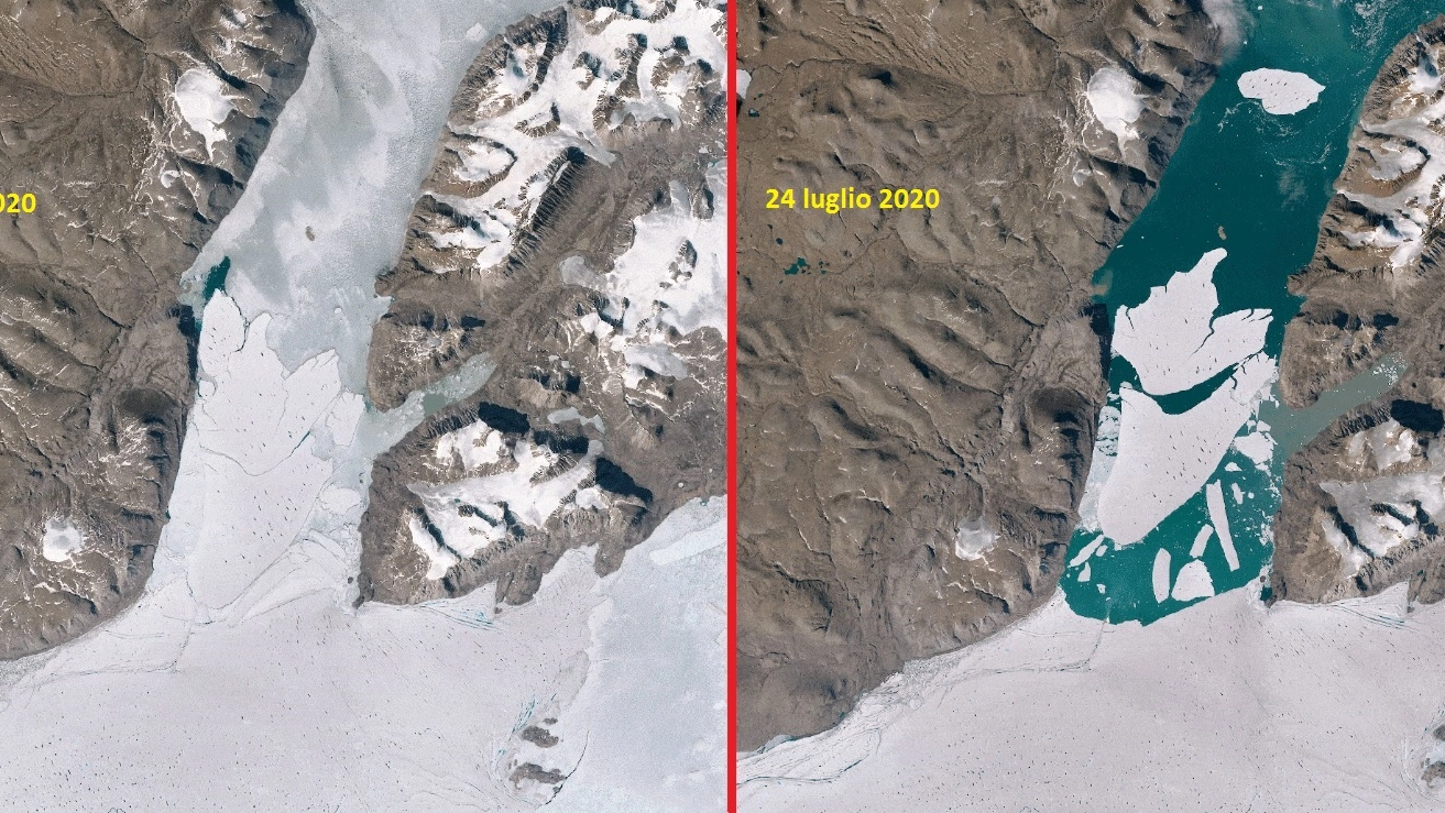 Il ghiacciaio Spalte si stacca dalla Groenlandia