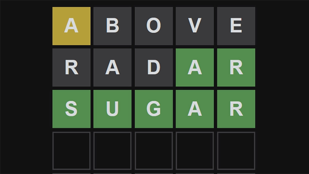Una partita a Wordle - Foto: screenshot powerlanguage.co.uk/wordle/