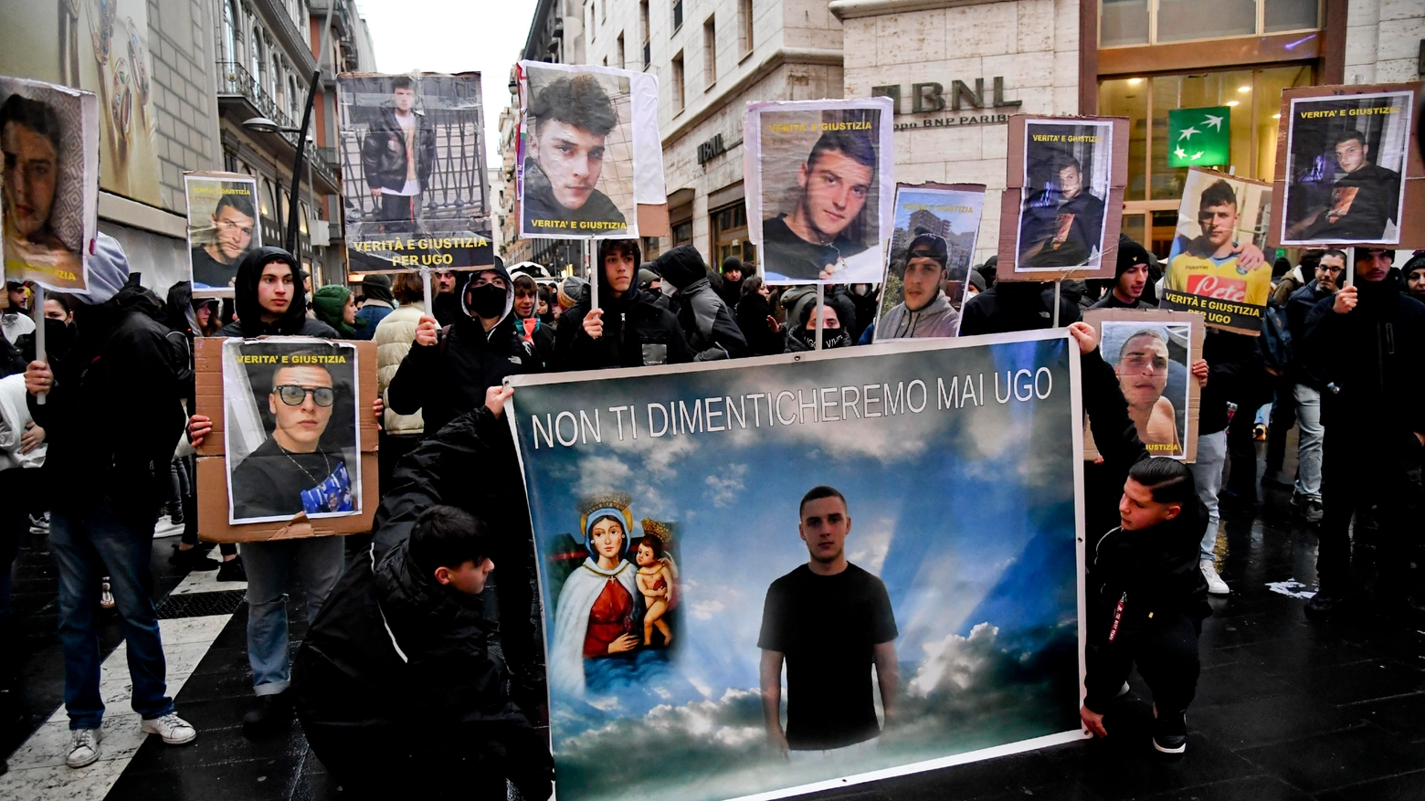 Manifestazione a Napoli  il 26 febbraio 2022 per la morte di Ugo Russo