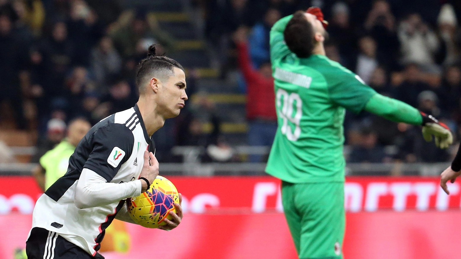 Ronaldo a segno contro il Milan in Coppa Italia 