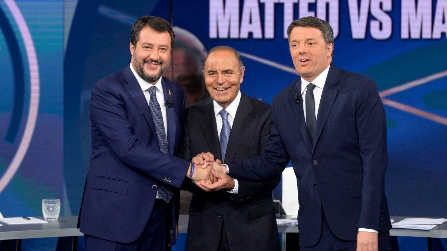 A Porta a Porta il confronto tra Renzi e Salvini (Imagoeconomica)