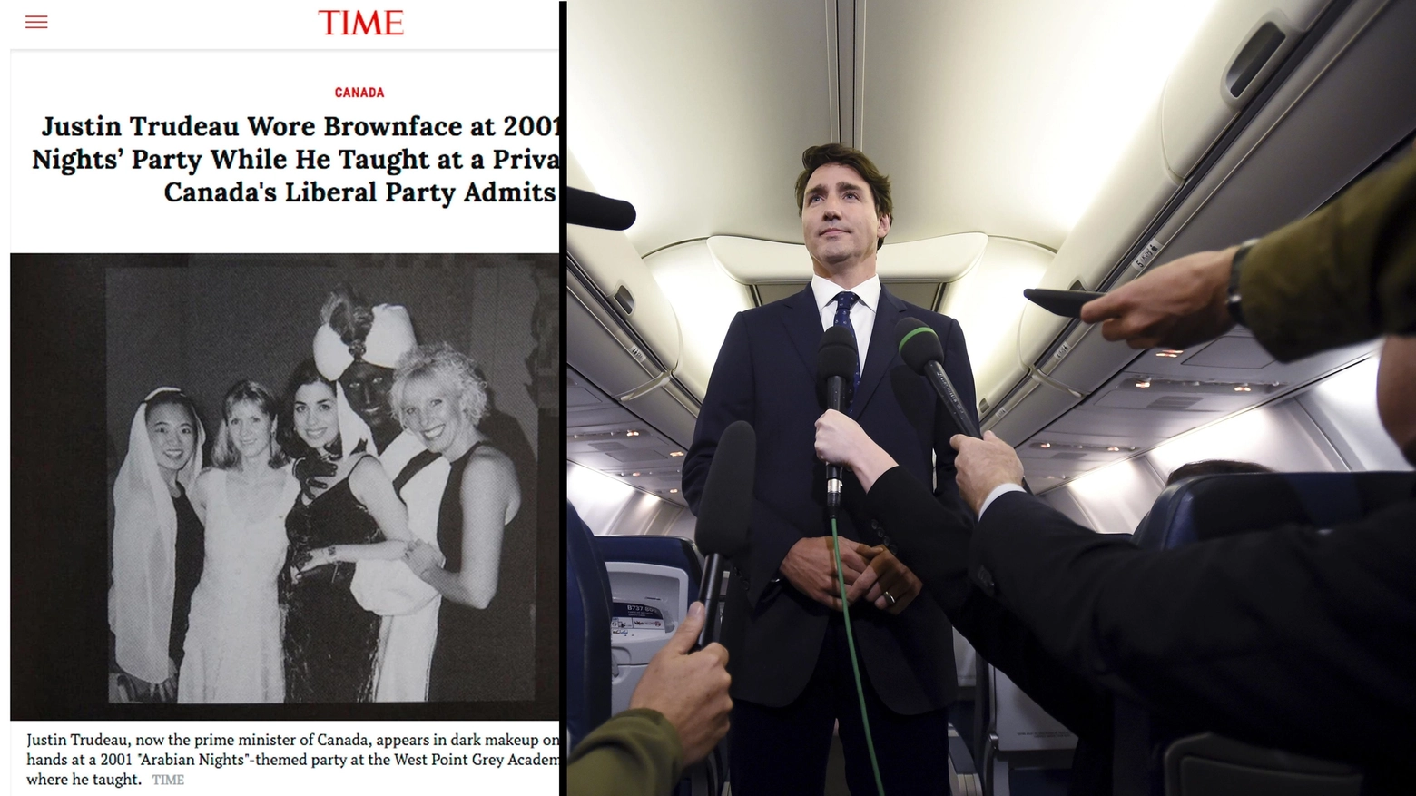 la foto di Trudeau col volto dipinto di nero e le scuse in conferenza stampa
