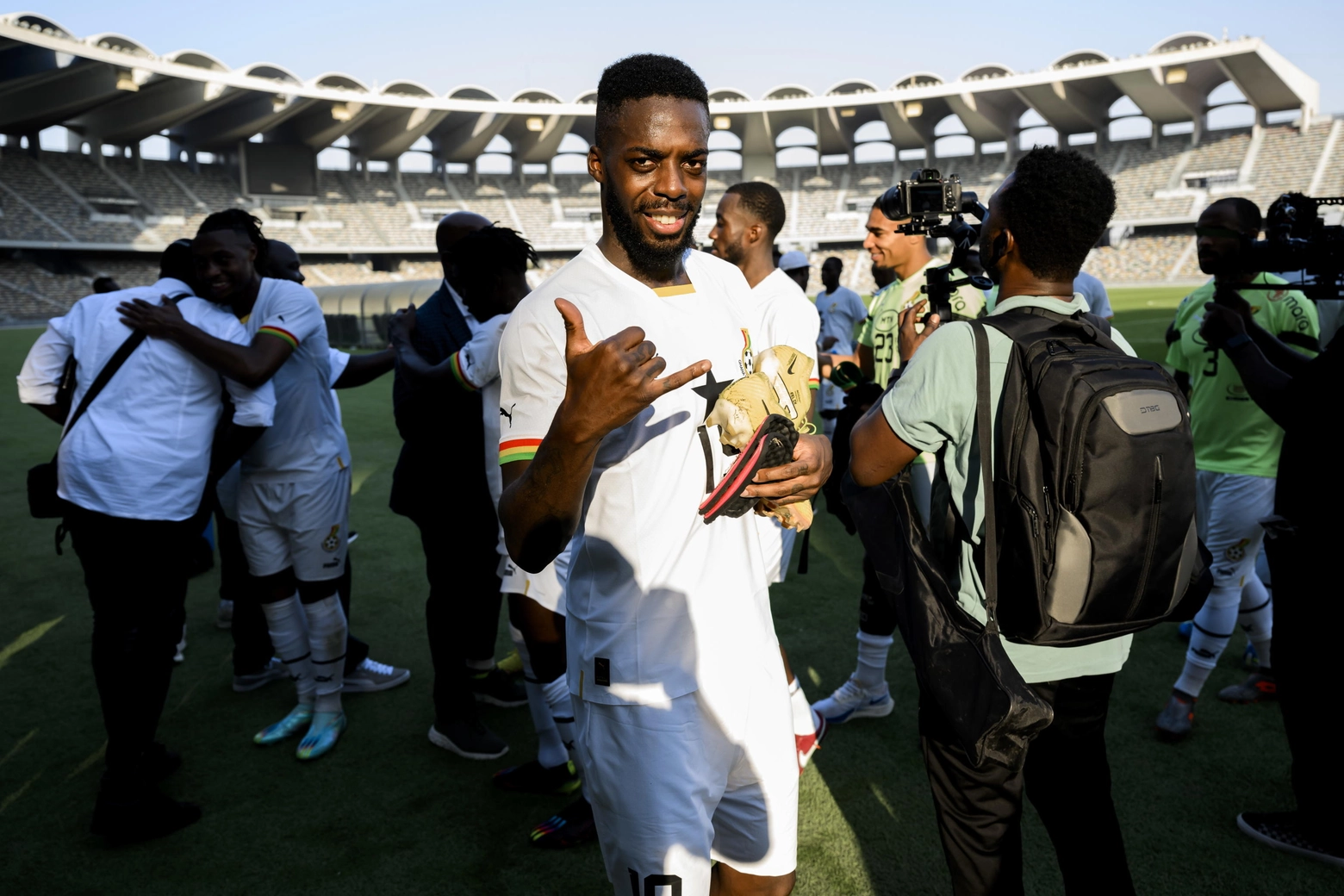 Inaki Williams, 28 anni, con la maglia del Ghana in Qatar