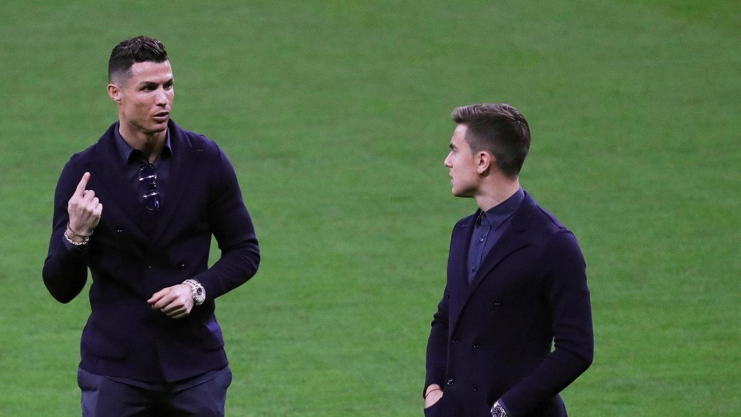 Ronaldo e Dybala al Wanda Metropolitano (Ansa)
