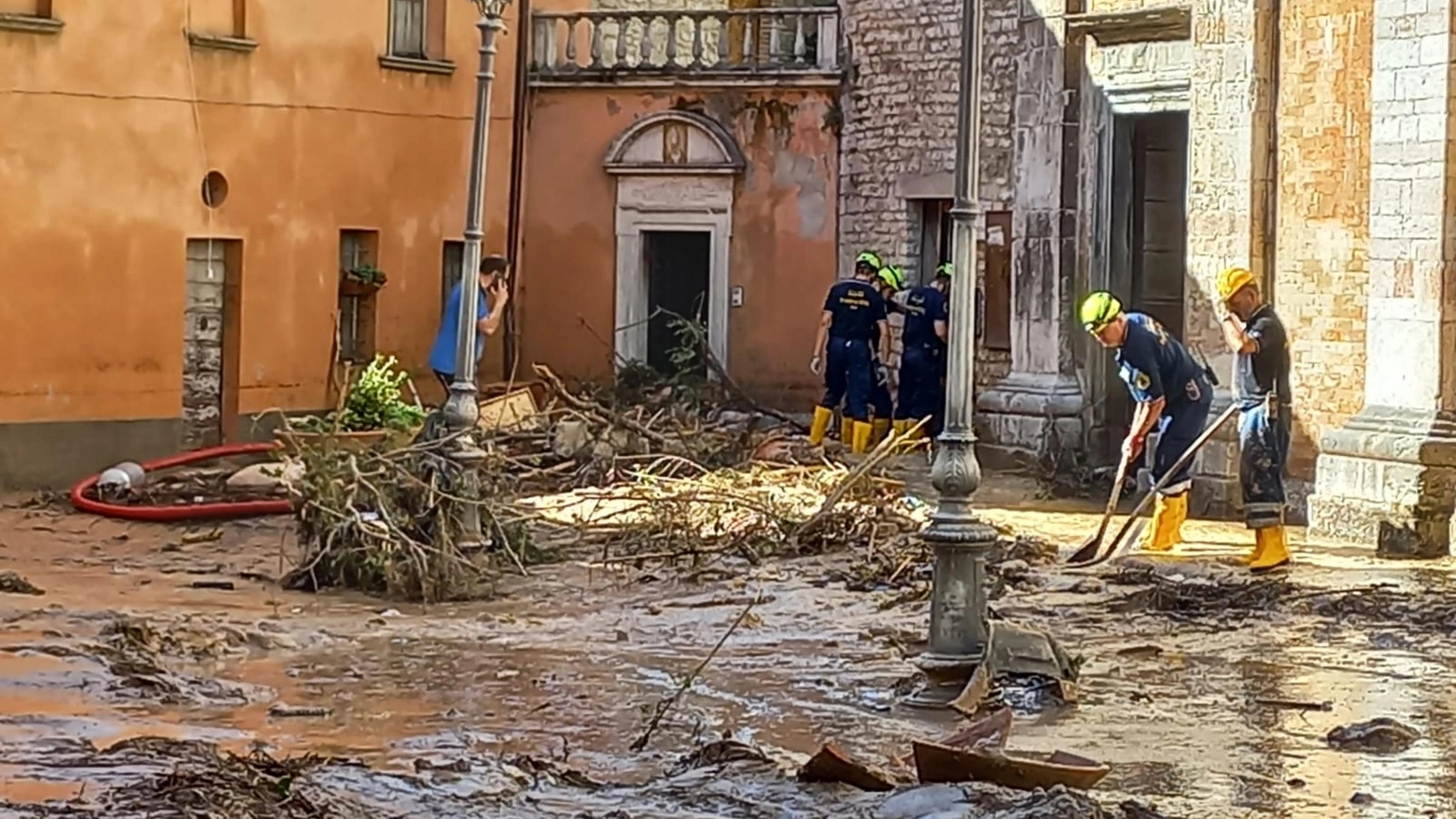 Danni provocati dal recente nubifragio a Cantiano, nella provincia di Pesaro Urbino  