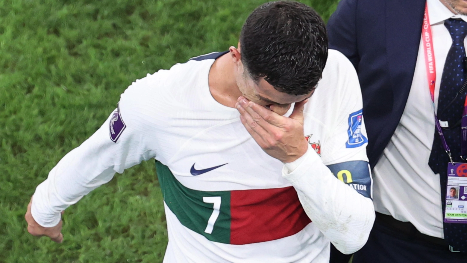 Cristiano Ronaldo dopo l'eliminazione dallo scorso Mondiale 