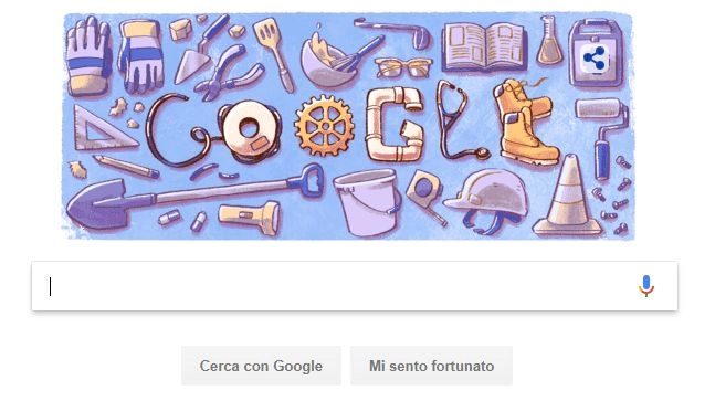 Il doodle di Google per il primo maggio