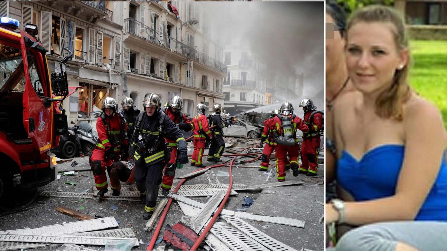 Angela Grignano, ferita nell'esplosione a Parigi (LaPresse/Ansa)