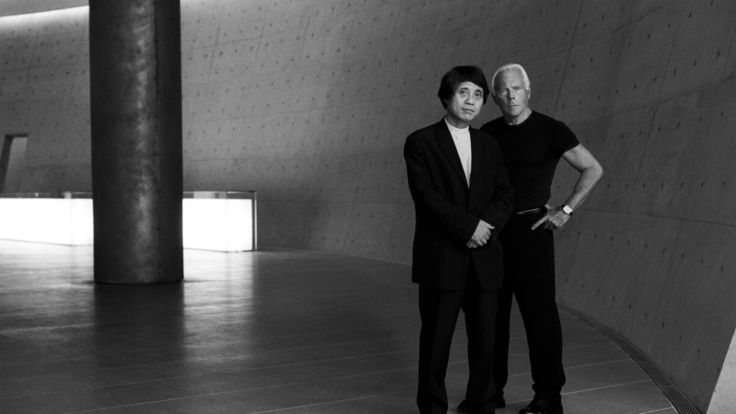 Giorgio Armani con Tadao Ando (foto Roger Hutchings)