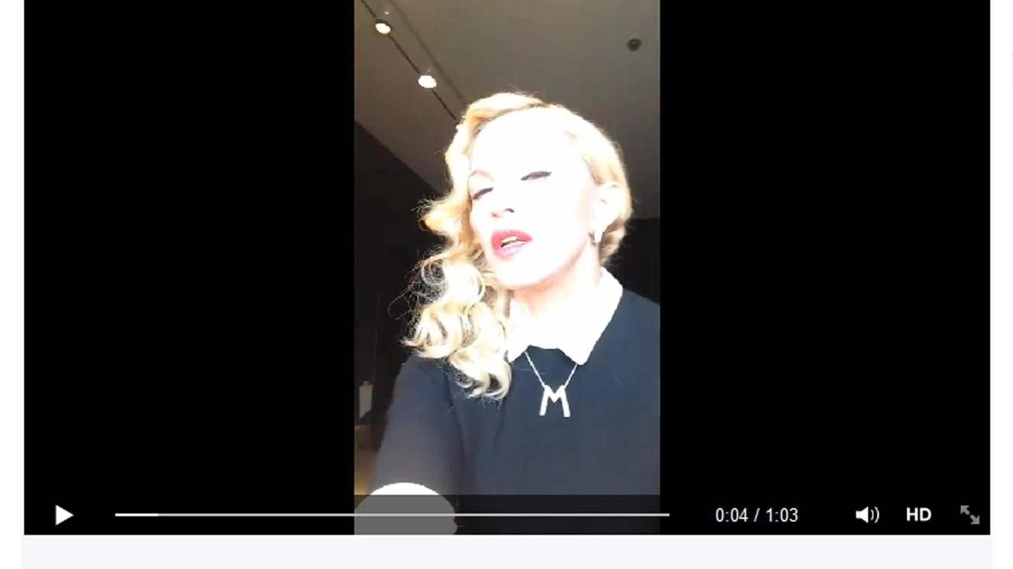 Madonna nell'immagine del lancio di una sua campagna su Instagram (Ansa)