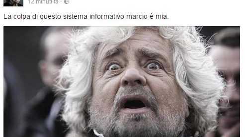 Beppe Grillo: "La colpa del sistema informativo marcio è mia..." (Dire)