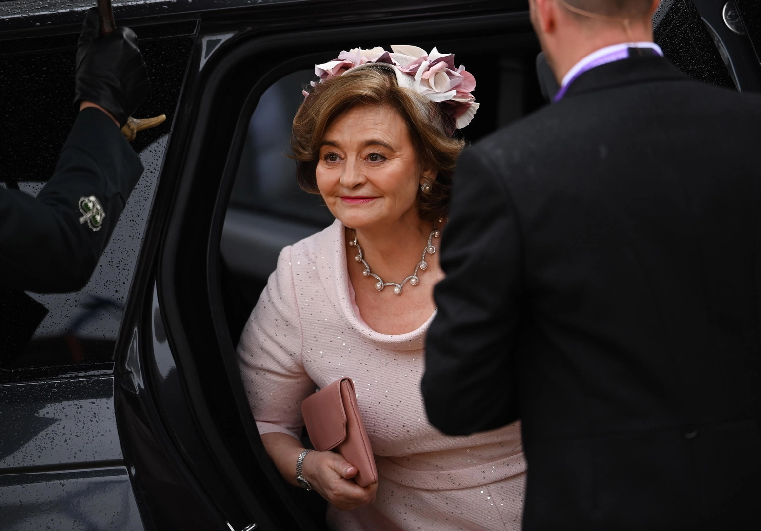 epa10611683 Cherie Blair, wife of former British Prime Minister Tony Blair, arrives for the Coronation of Britain's King Charles III and Queen Camilla at Westminster Abbey in London, Britain, 06 May 2023. Coronations of British Kings and Queens have taken place at Westminster Abbey for the last 900 years. The service will be attended by around 100 heads of state from around the world.  EPA/Andy Rain