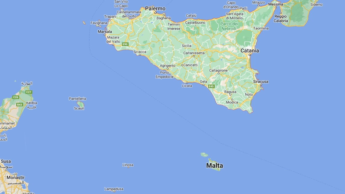 L'area marina tra Sicilia e Malta (Google Maps)