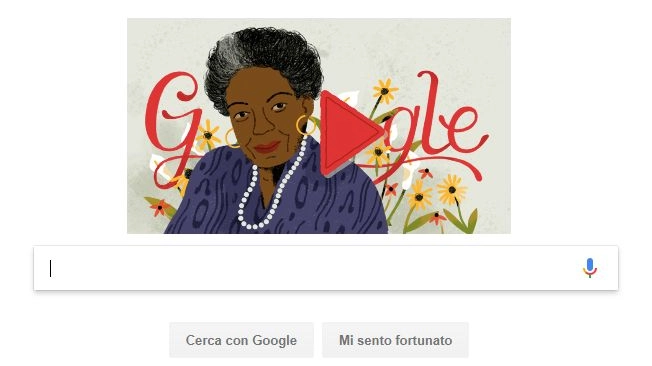 Maya Angelou nel doodle di Google