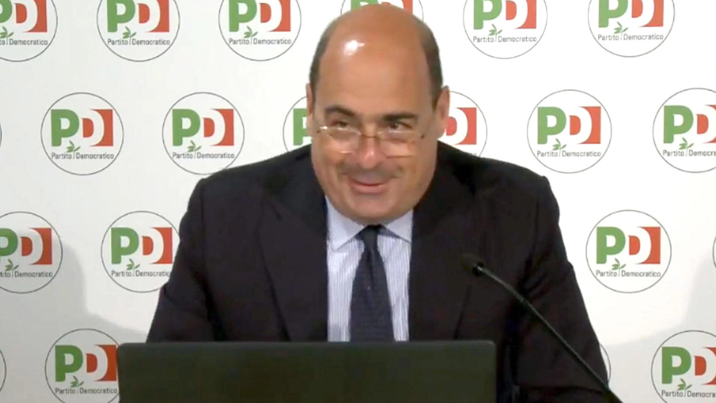 Nicola Zingaretti alla direzione nazionale del Pd (Ansa)