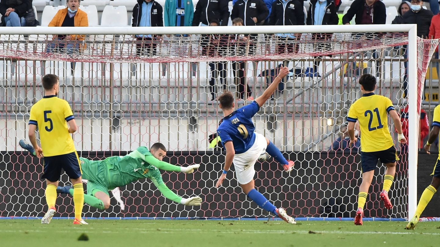 Italia-Svezia, il gol di Lucca (Alive)