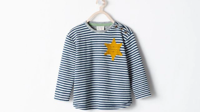 La maglietta per bimbi a righe con una grande stella a sei punti (sito Zara)