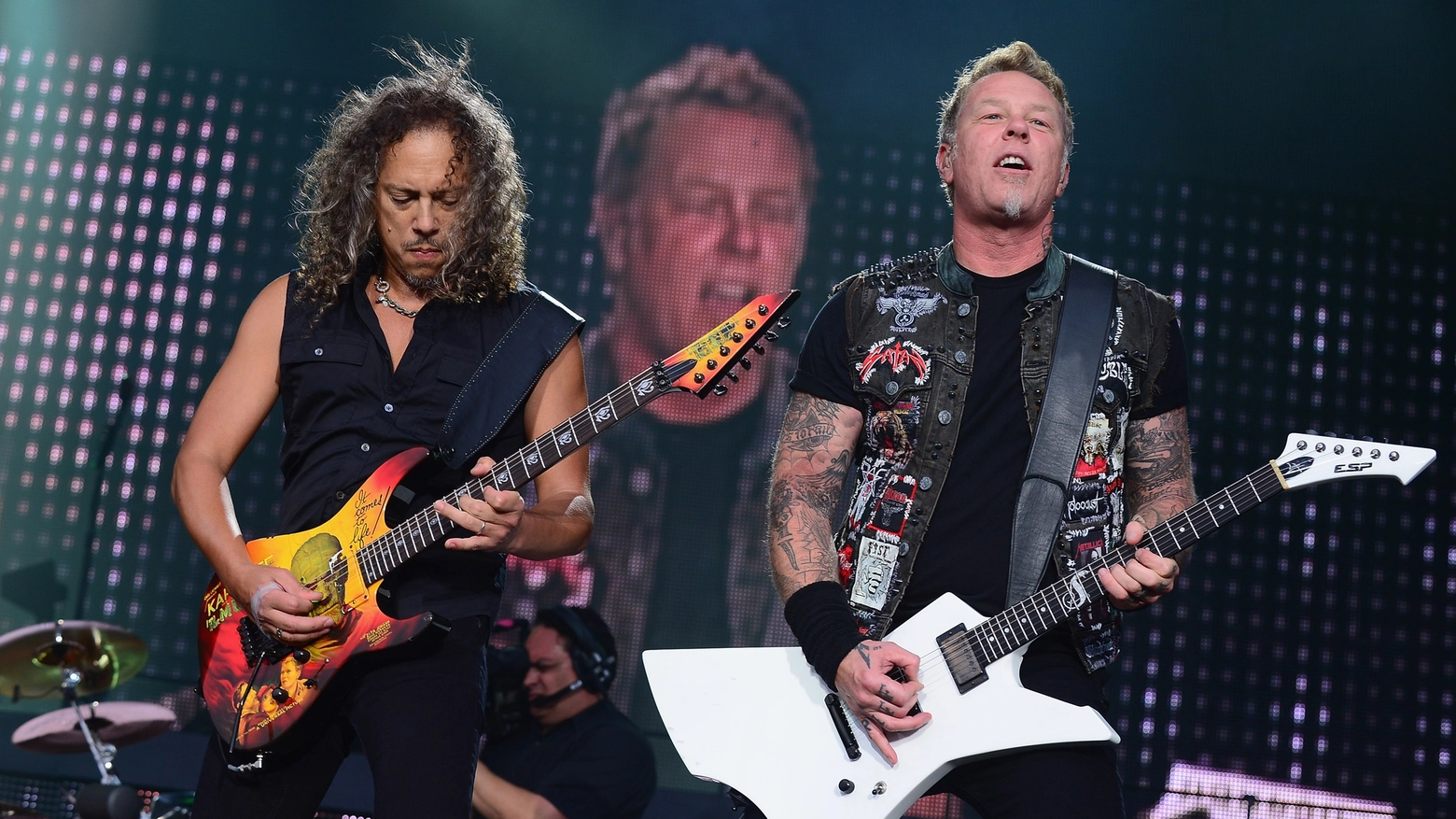 Metallica,  Kirk Hammett e James Hetfield (Afp)