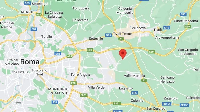 Terremoto tra Roma e Tivoli, mappa Ingv