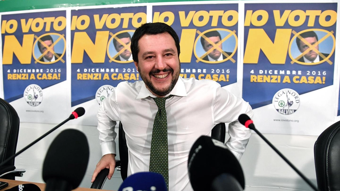 Referendum, Matteo Salvini in conferenza stampa (Ansa)